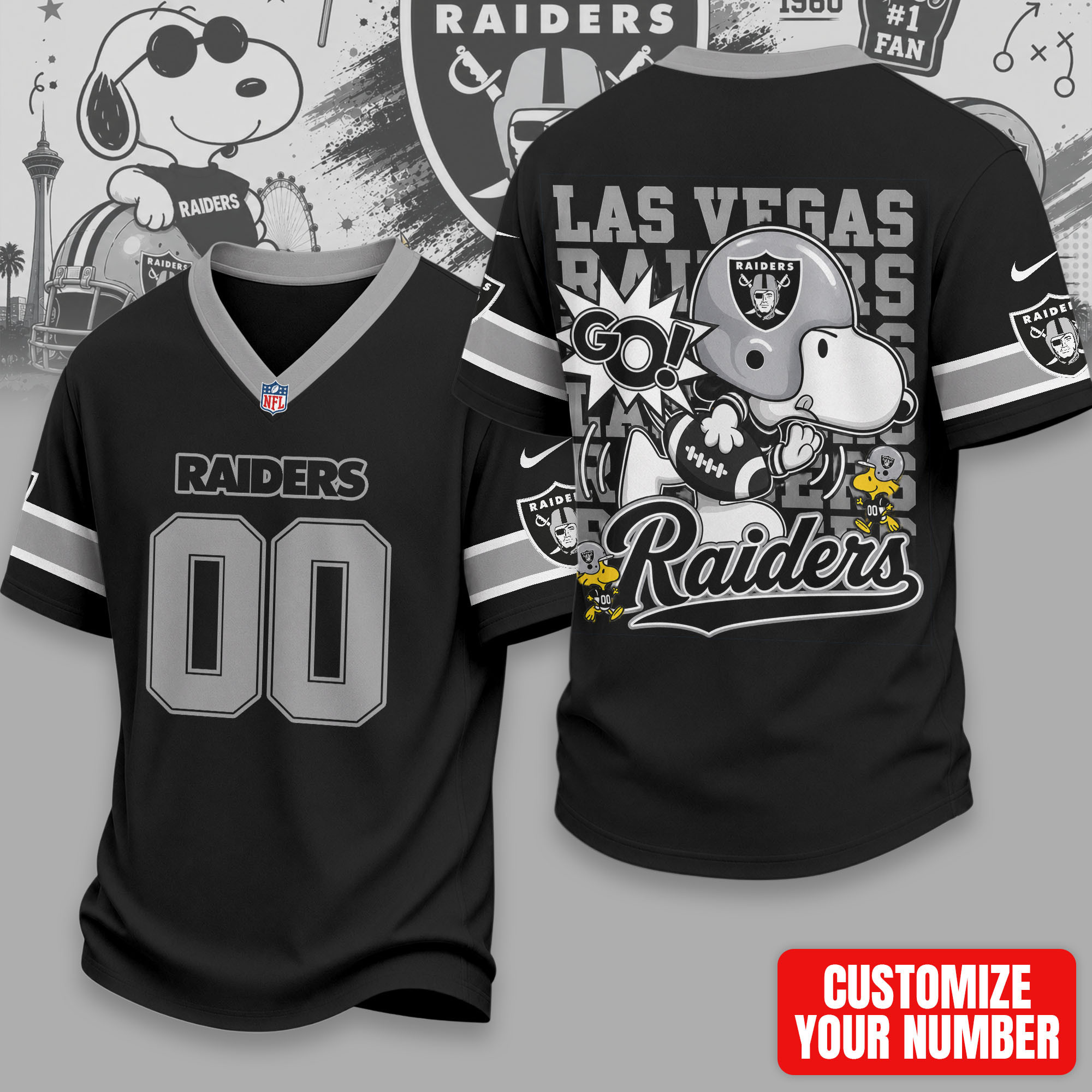 Las Vegas Raiders | Premium Sunday Huddle Custom Number Jersey NTH1