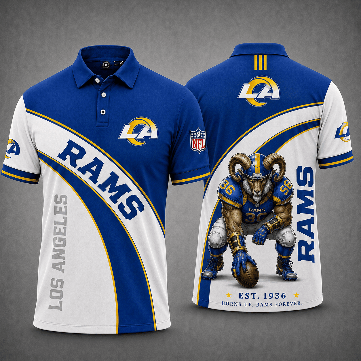 Los Angeles Rams | Premium NFL Fierce Football Mascot Polo NY