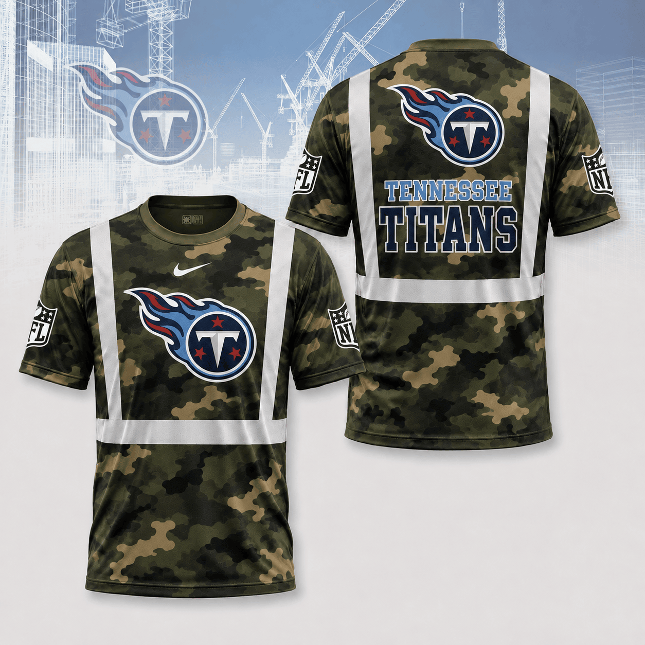 Tennessee Titans | Premium NFL Army Camo Hi-Vis 3D Shirt NY
