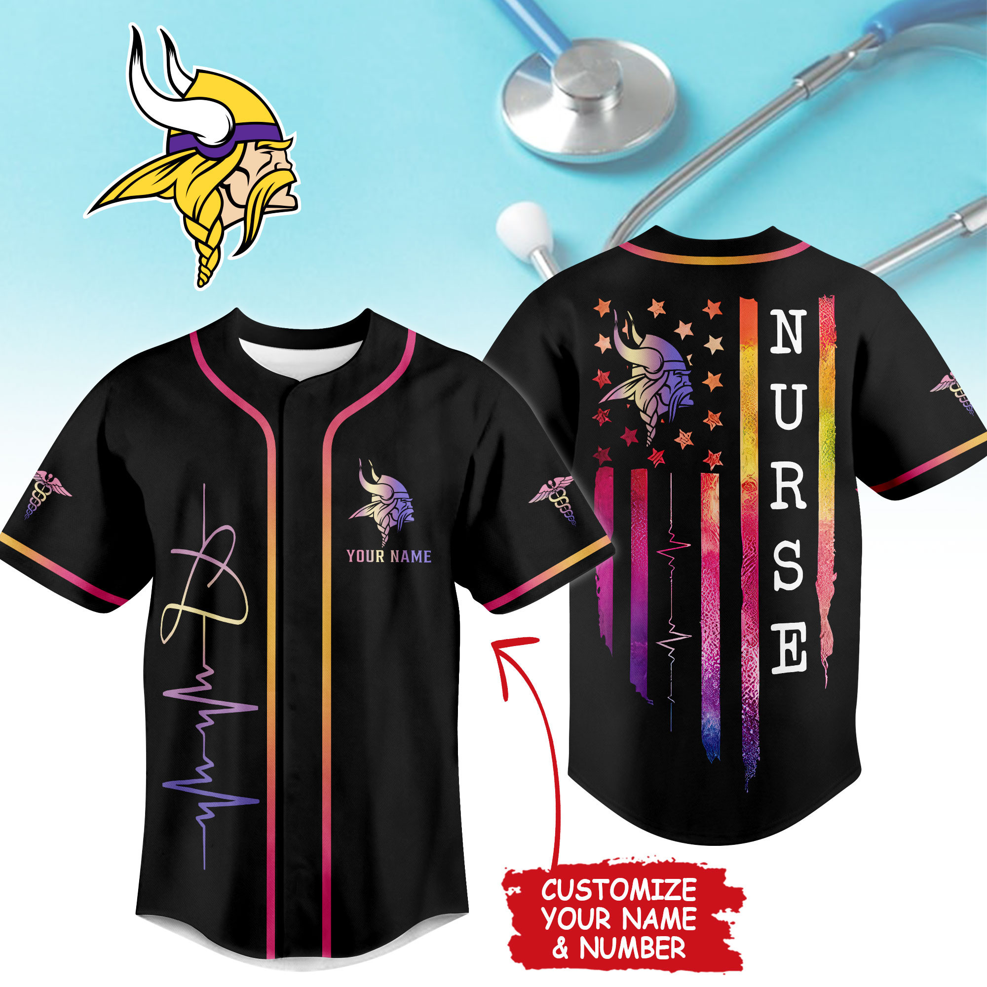 Minnesota Vikings | Premium NFL Nurse Life Jersey Shirt NTH1