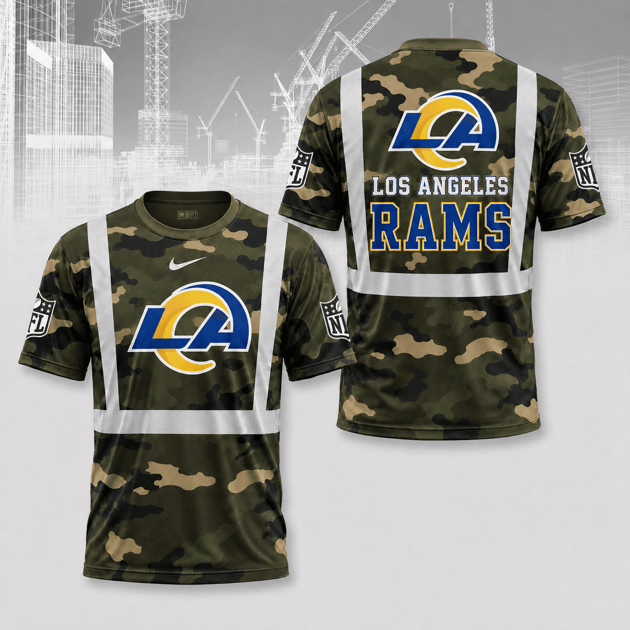 Los Angeles Rams | Premium NFL Army Camo Hi-Vis 3D Shirt NY