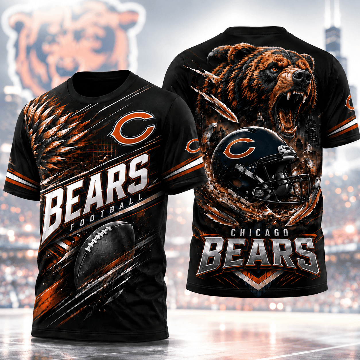 Chicago Bears | Premium NFL 3D Shirt For American Football Fans And Game Day Lovers NNK