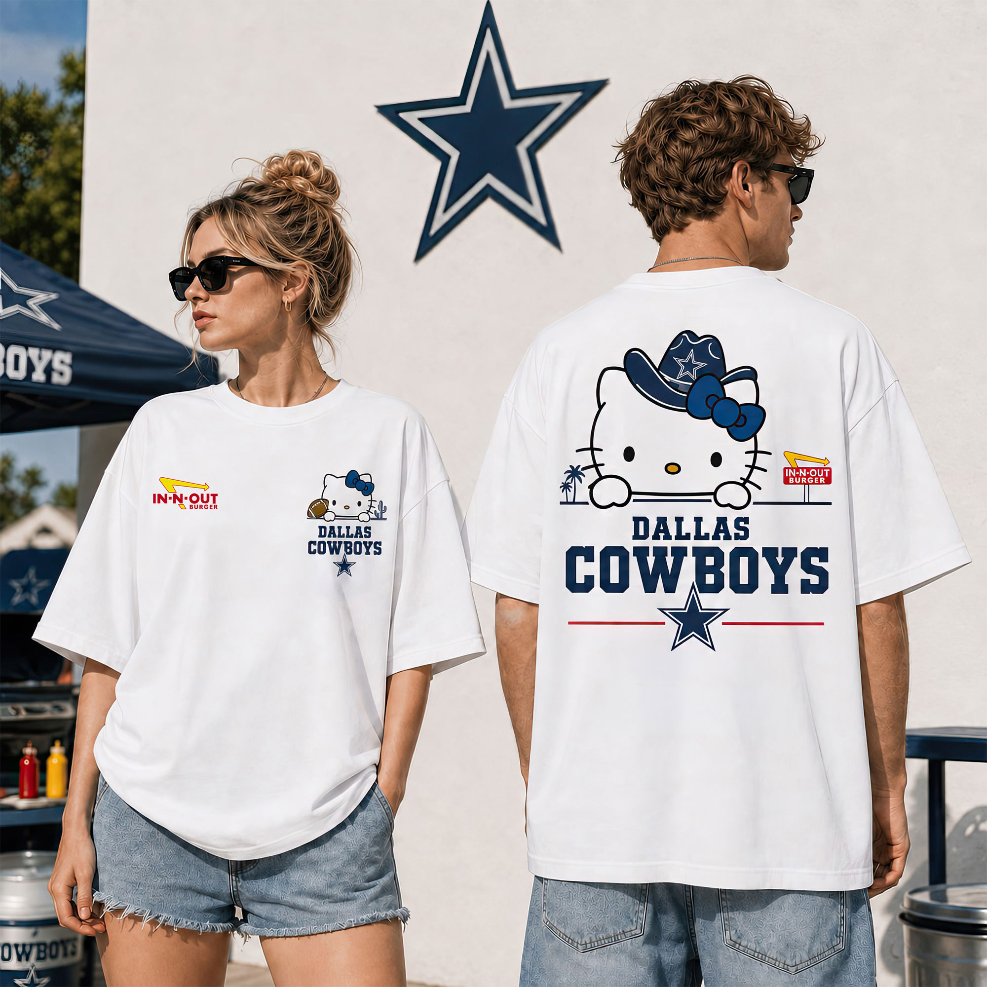 Dallas Cowboys | Premium NFL Kitty Burger Game Day 3D Shirt NTH1