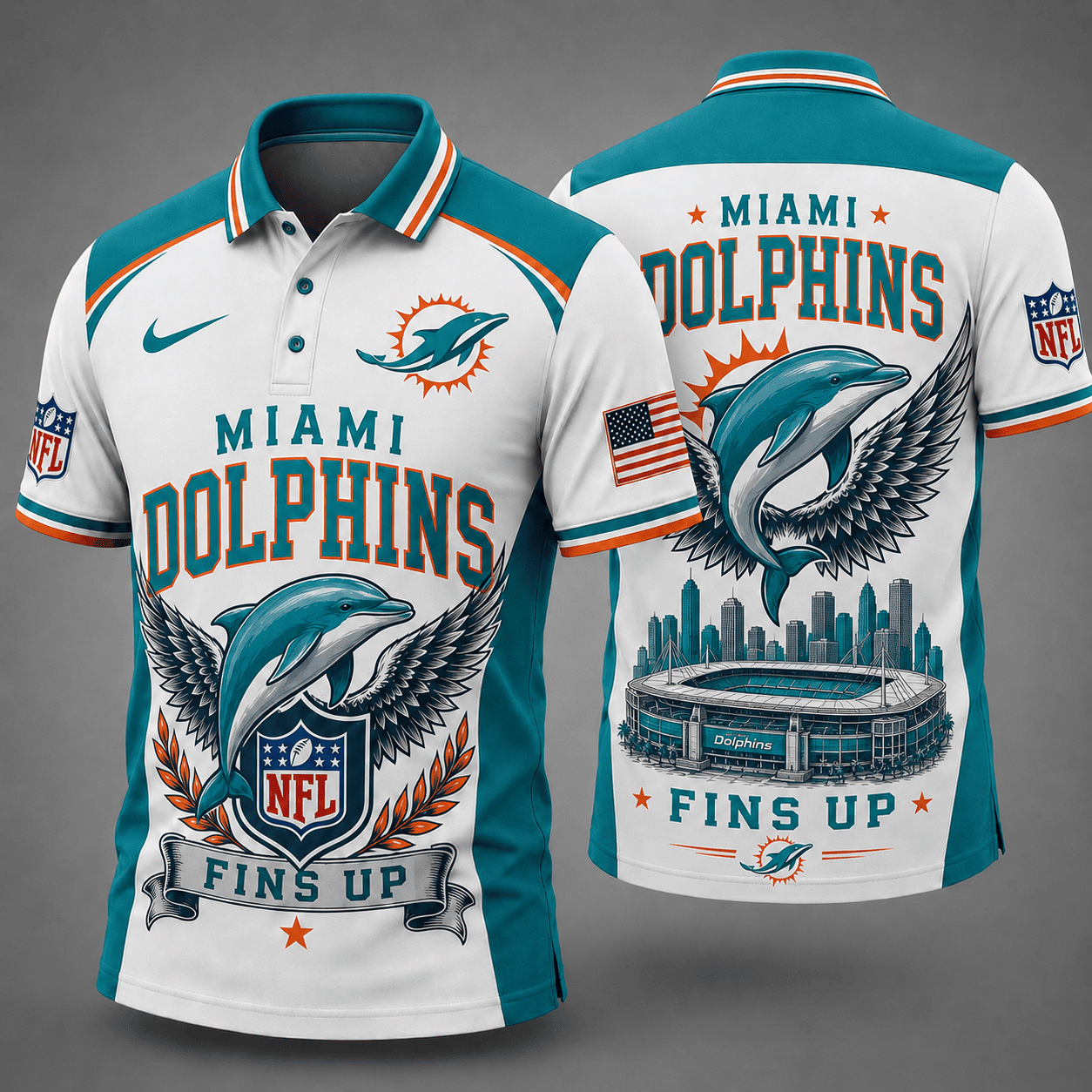 Miami Dolphins | Premium NFL Winged Pride Polo NY