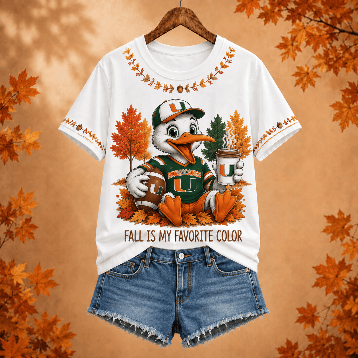 Miami Hurricanes | Premium NCAA Fall Football V-neck NY