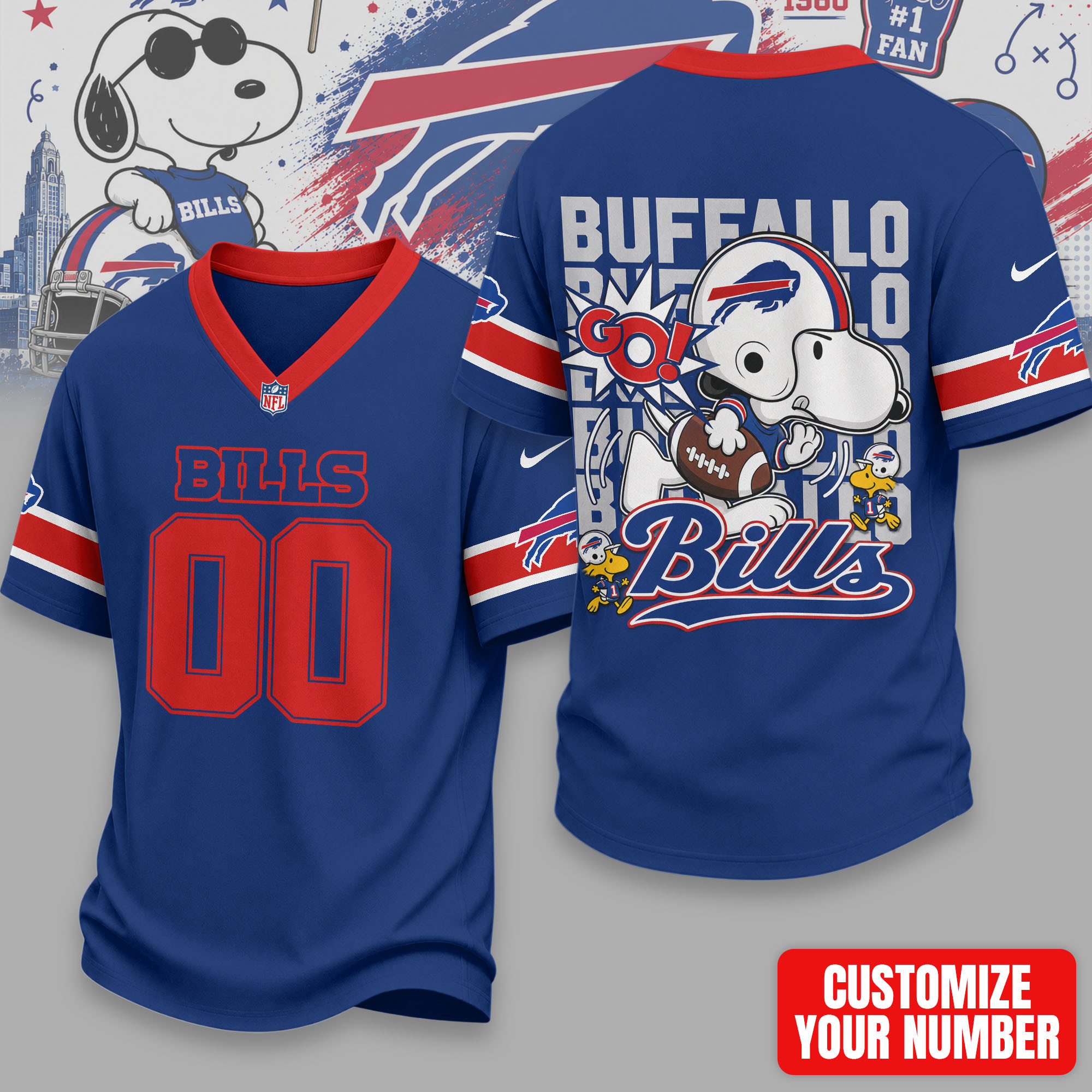 Buffalo Bills | Premium Sunday Huddle Custom Number Jersey NTH1