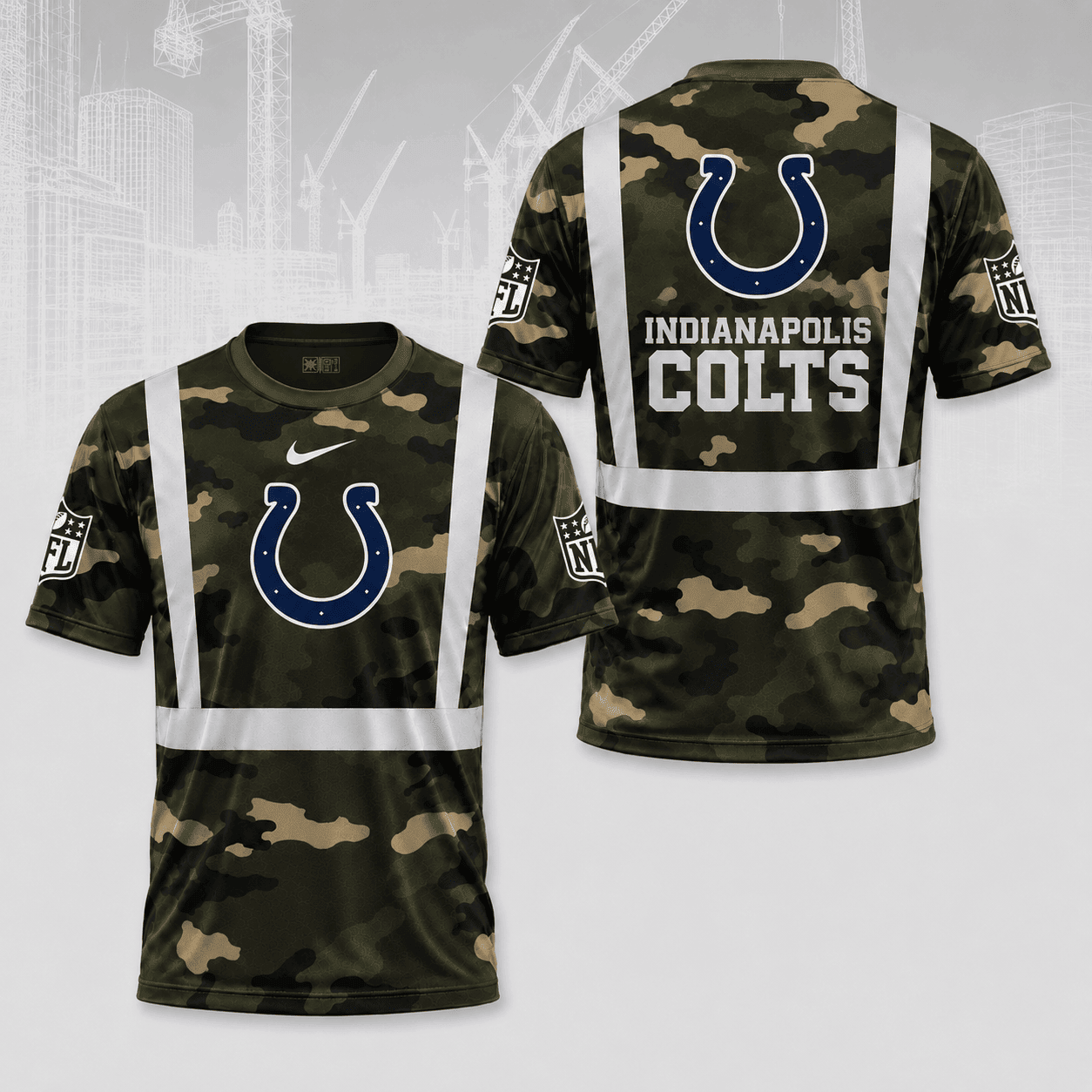 Indianapolis Colts | Premium NFL Army Camo Hi-Vis 3D Shirt NY