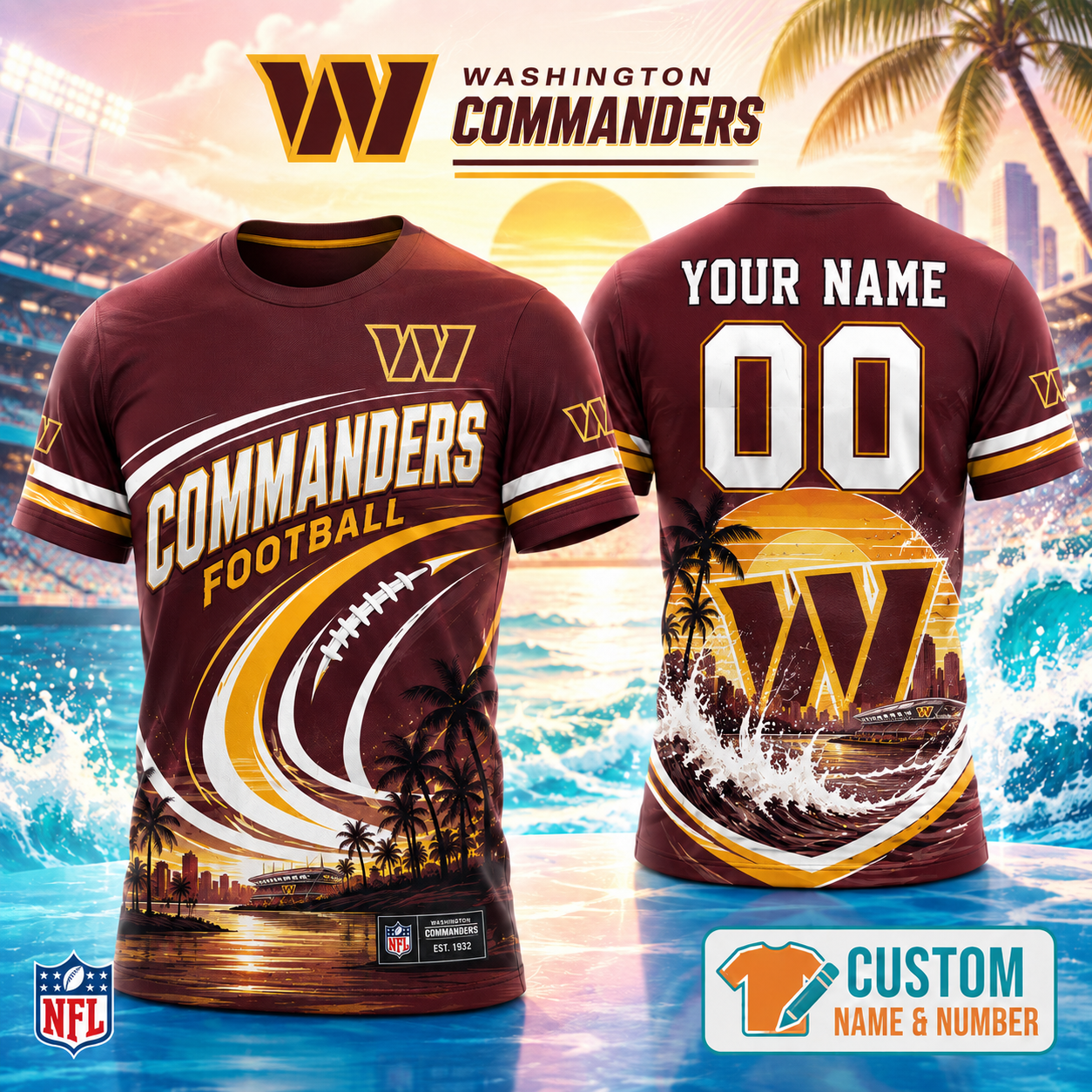 Washington Commanders | Premium Personalized NFL 3D Shirt Custom For Fans NNK