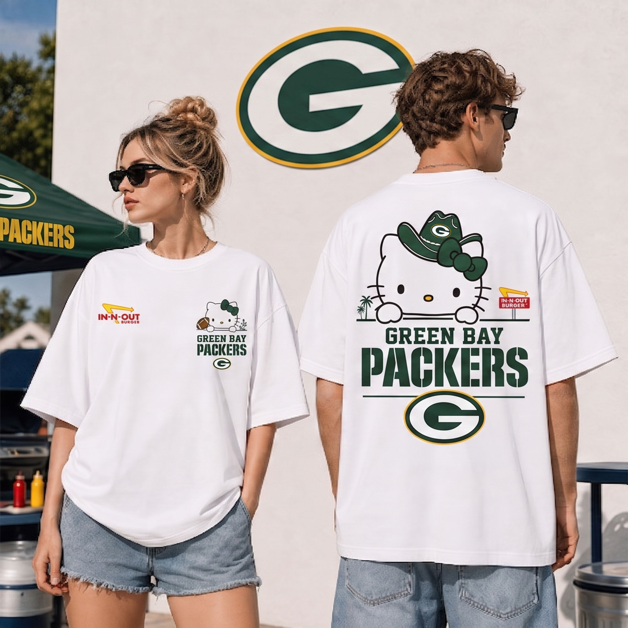 Green Bay Packers | Premium NFL Kitty Burger Game Day 3D Shirt NTH1