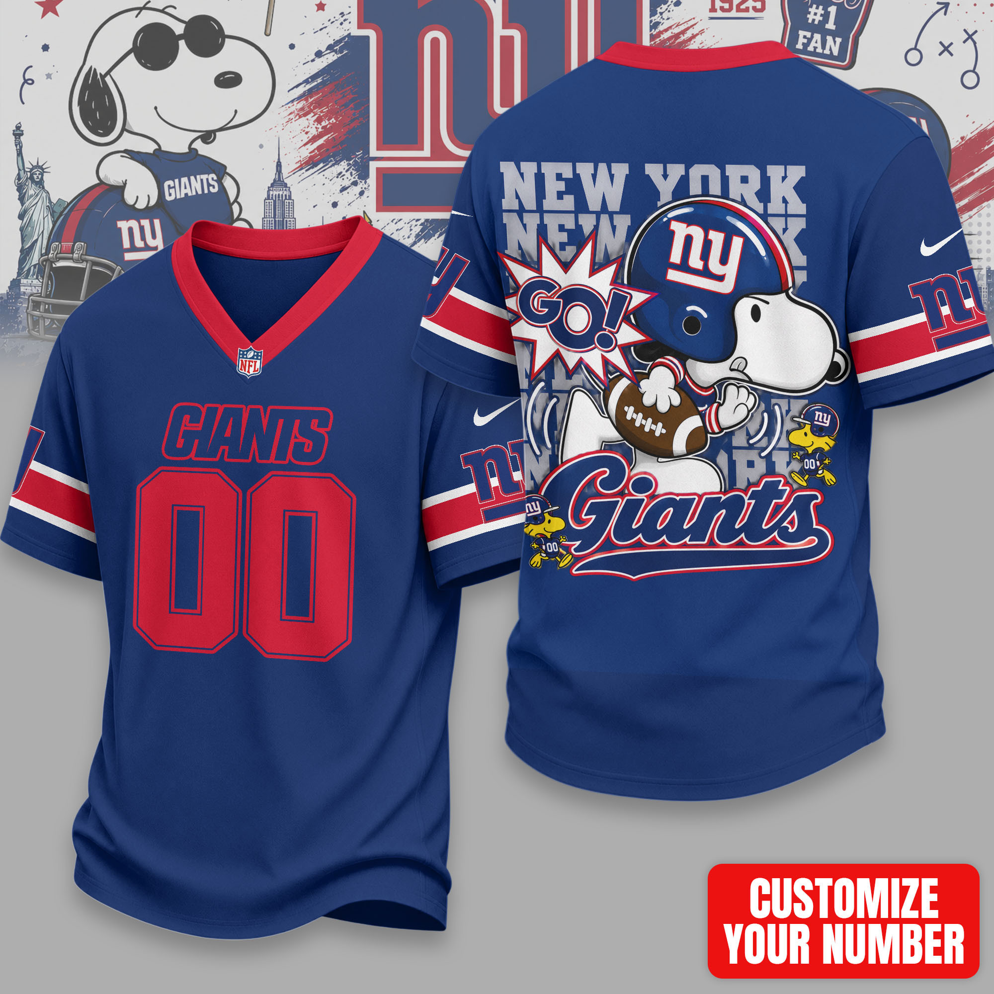 New York Giants | Premium Sunday Huddle Custom Number Jersey NTH1