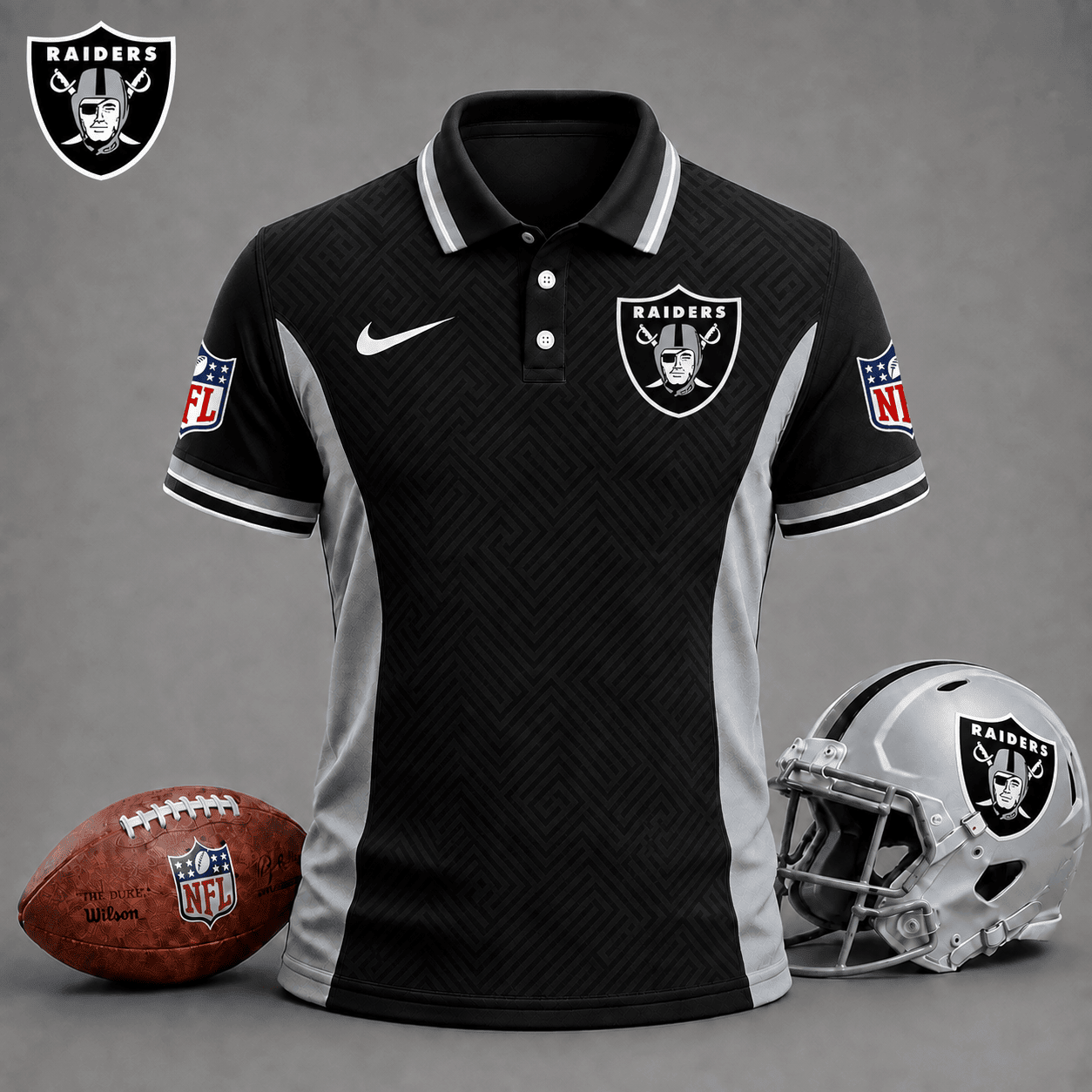 Las Vegas Raiders | Premium NFL Tonal Labyrinth Polo NY