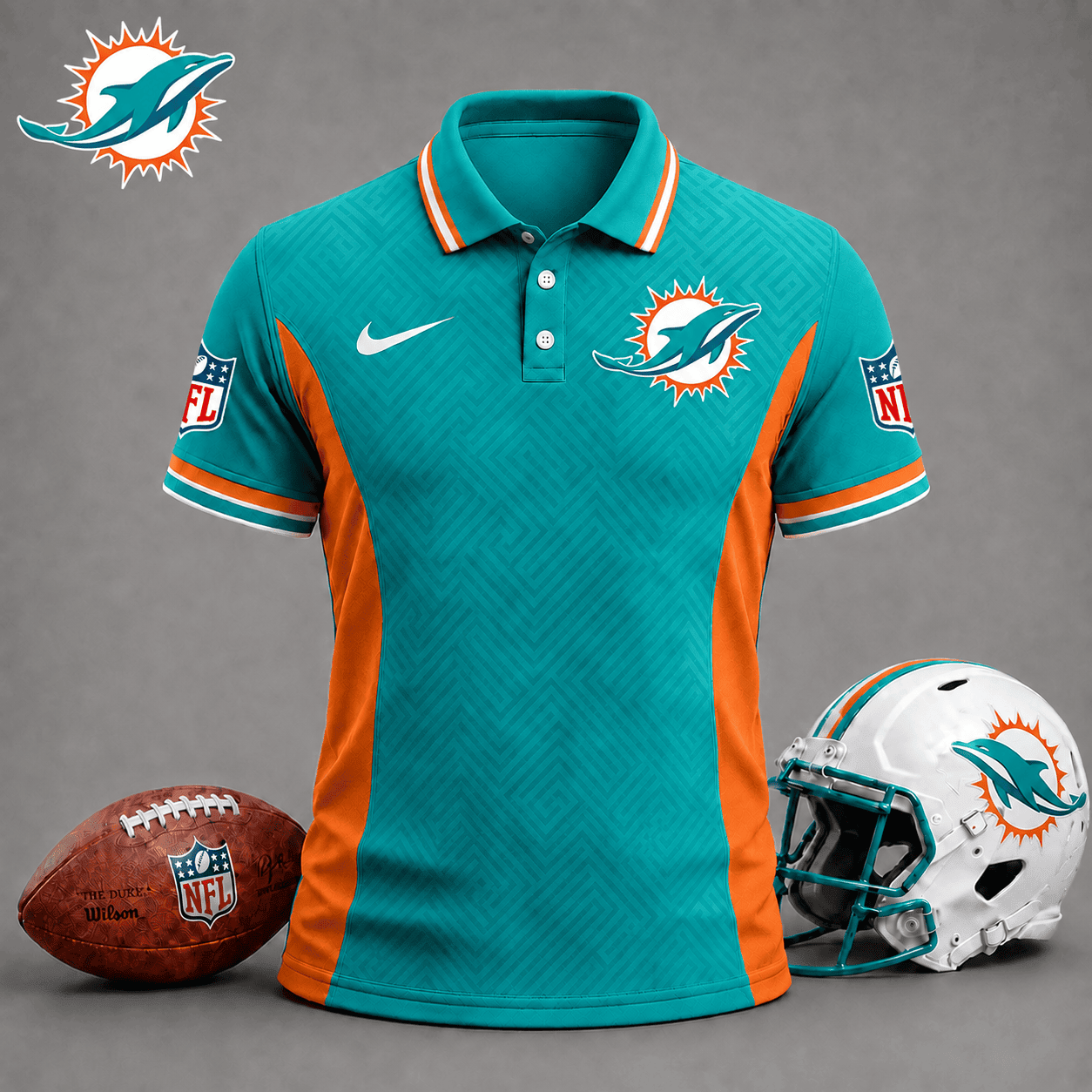 Miami Dolphins | Premium NFL Tonal Labyrinth Polo NY