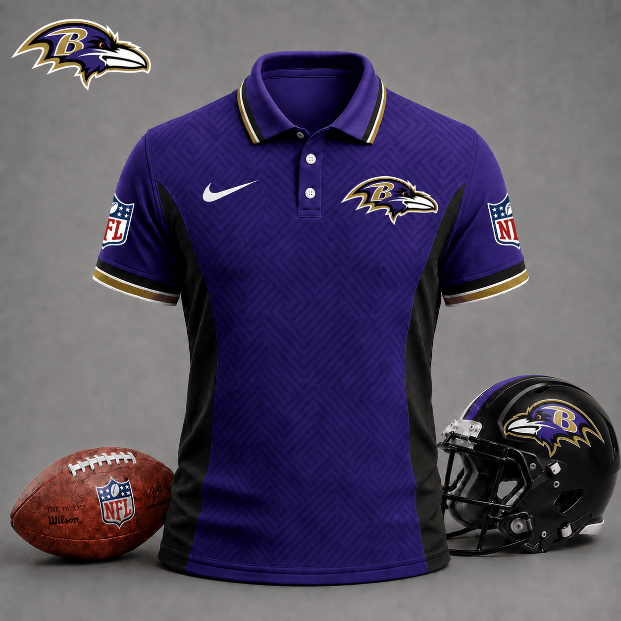 Baltimore Ravens | Premium NFL Tonal Labyrinth Polo NY