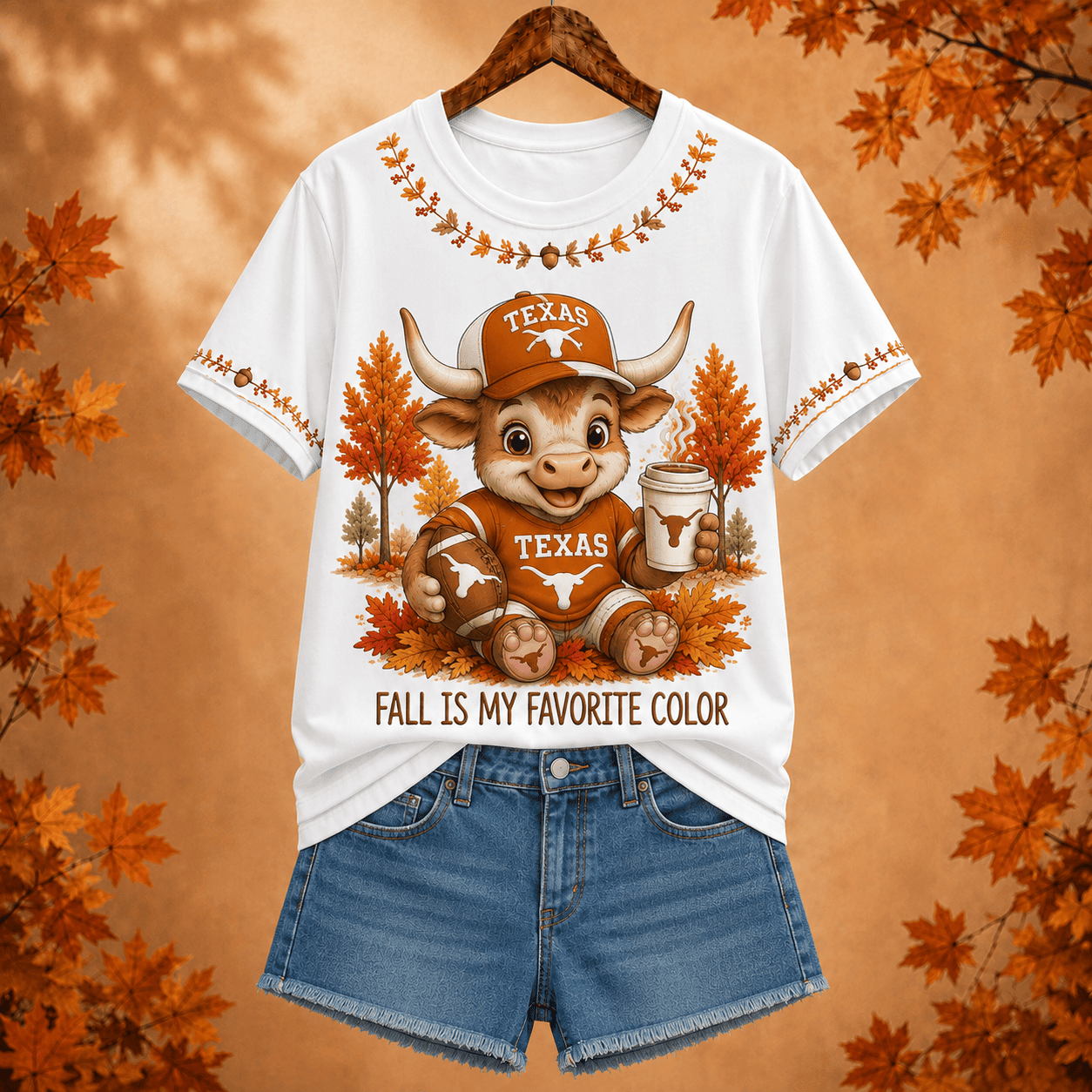 Texas Longhorns | Premium NCAA Fall Football V-neck NY