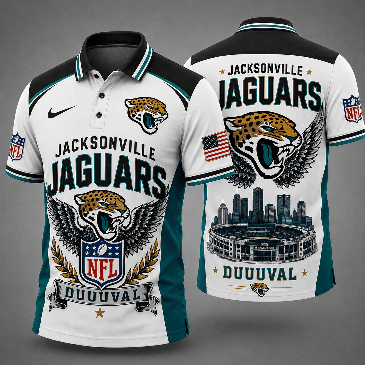 Jacksonville Jaguars | Premium NFL Winged Pride Polo NY