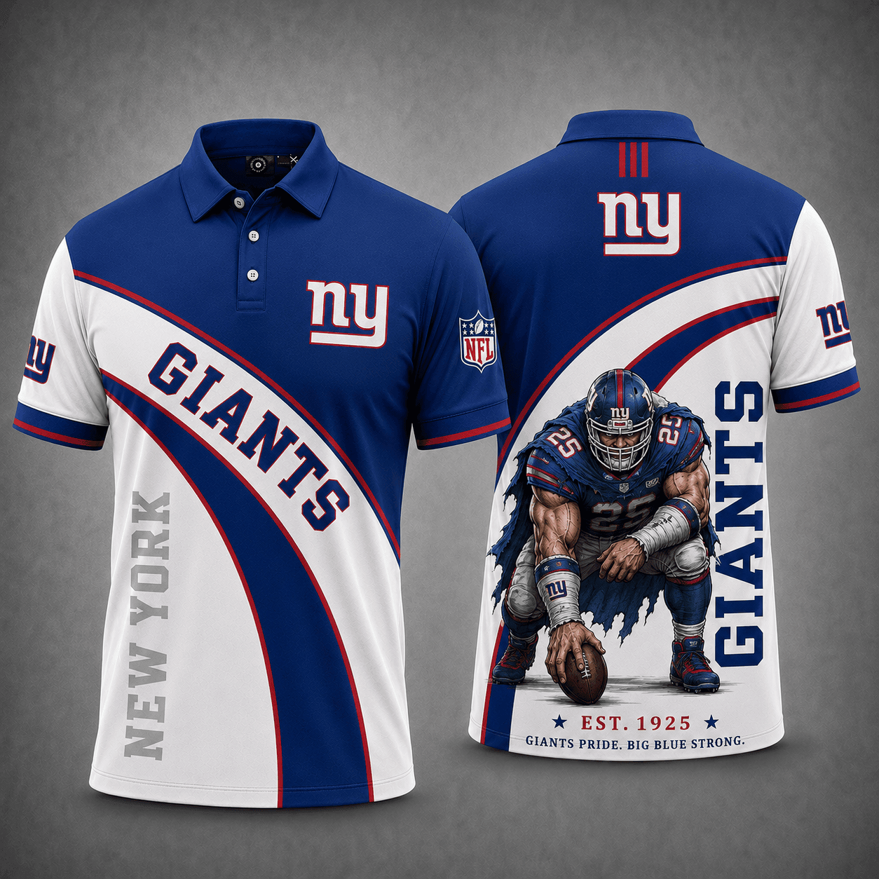 New York Giants | Premium NFL Fierce Football Mascot Polo NY