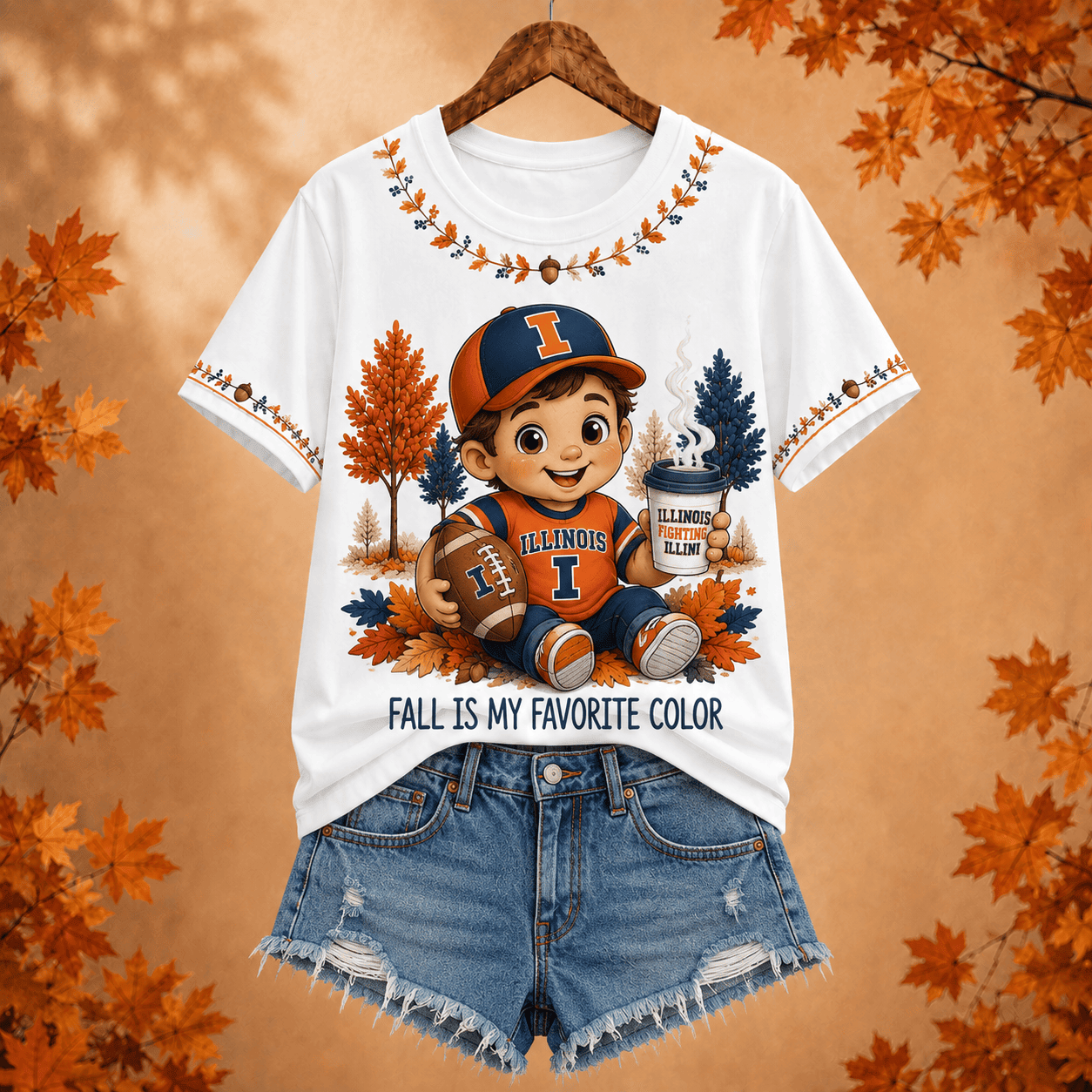 Illinois Fighting Illini | Premium NCAA Fall Football V-neck NY