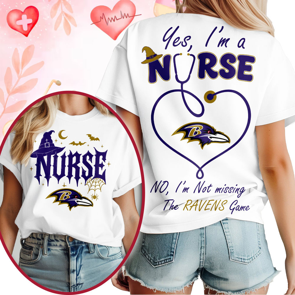 Baltimore Ravens | Premium NFL Night Shift Never Misses Game Day Halloween Nurse 3D Shirt NTH1