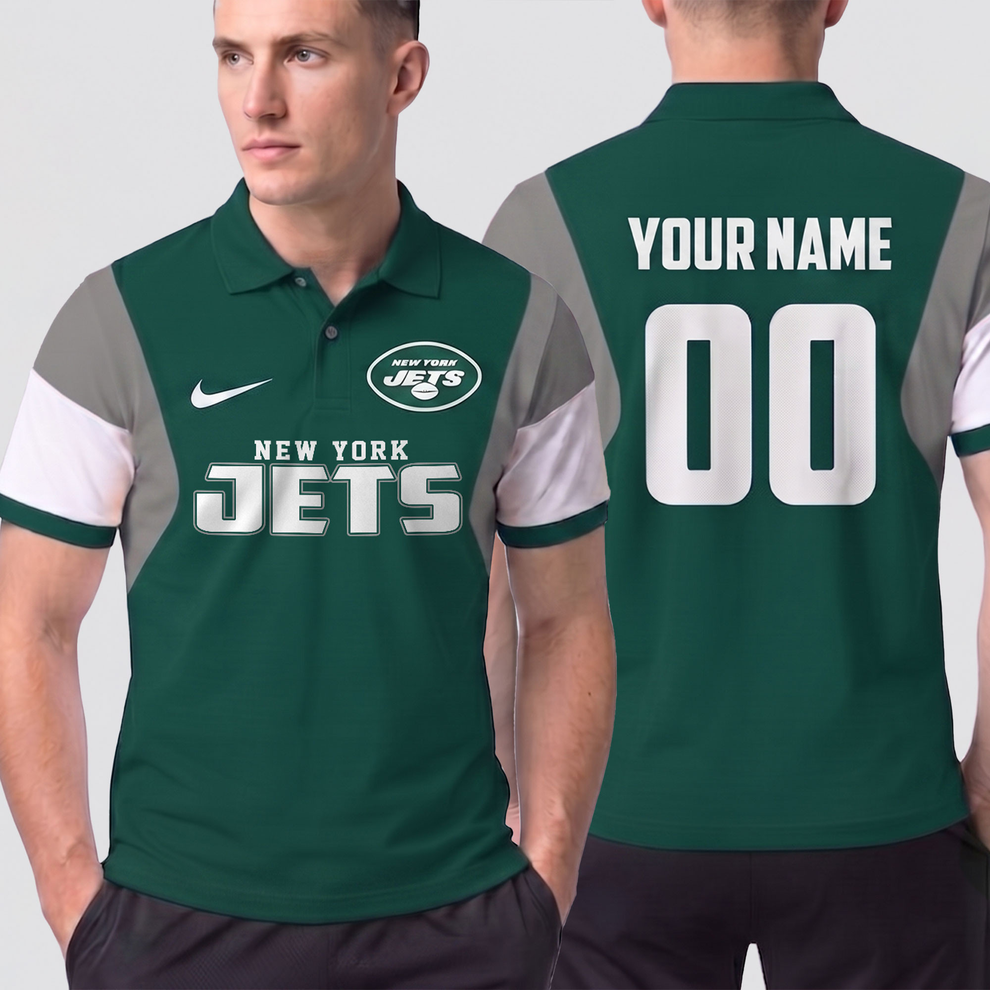 New York Jets | Premium NFL Own The Game Custom Number Polo NTH1