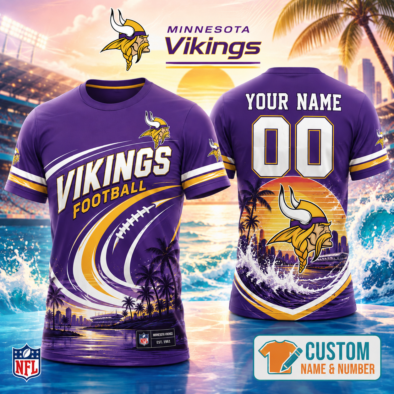 Minnesota Vikings | Premium Personalized NFL 3D Shirt Custom For Fans NNK