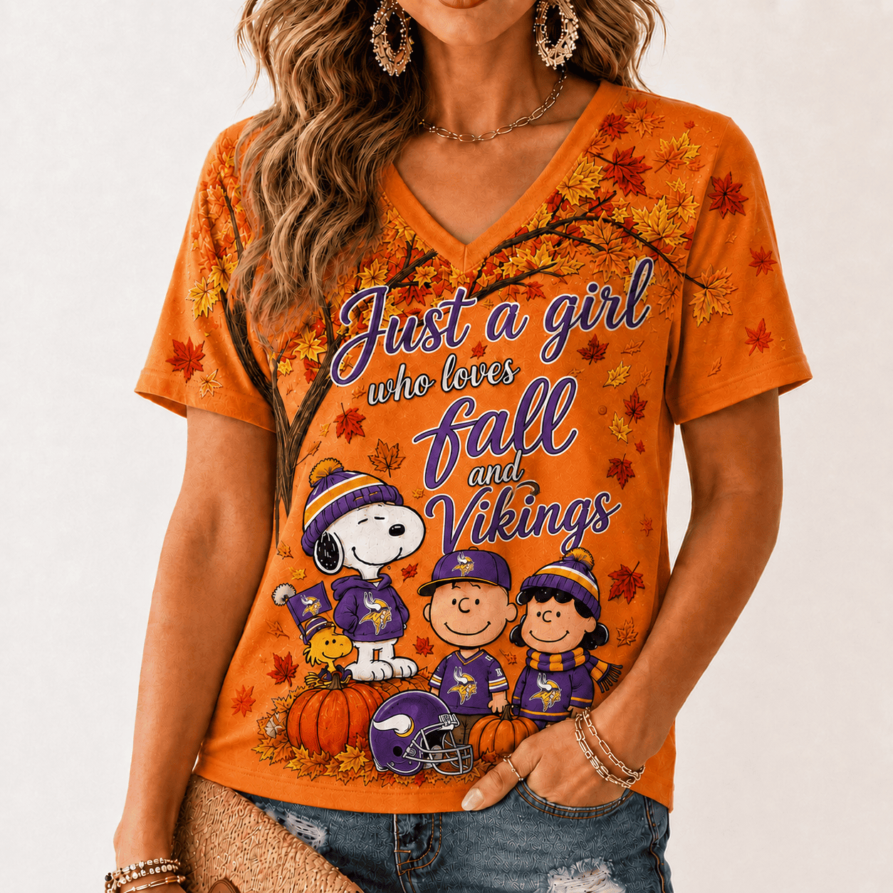 Minnesota Vikings | Premium NFL Fall Season V-Neck TD