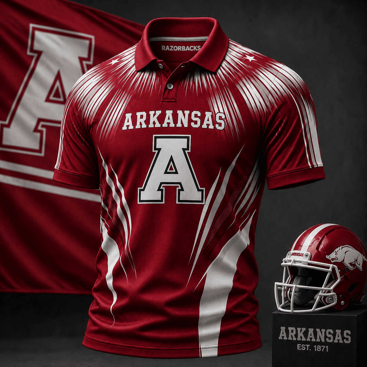 Arkansas Razorbacks | Premium NCAA Victory Streak Polo NY