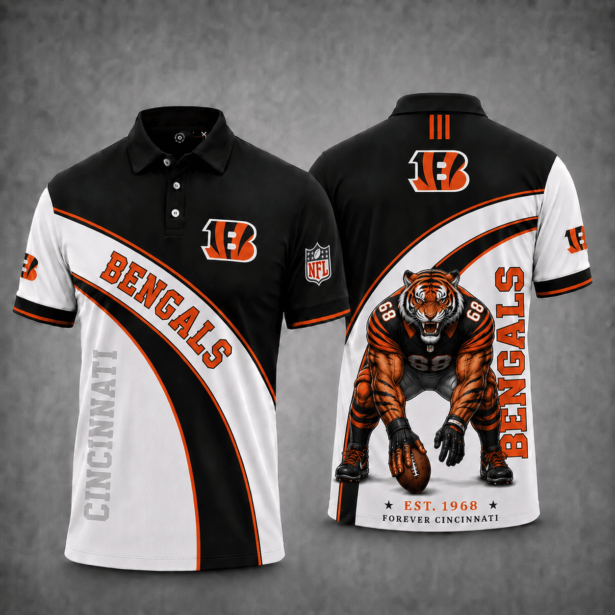 Cincinnati Bengals | Premium NFL Fierce Football Mascot Polo NY