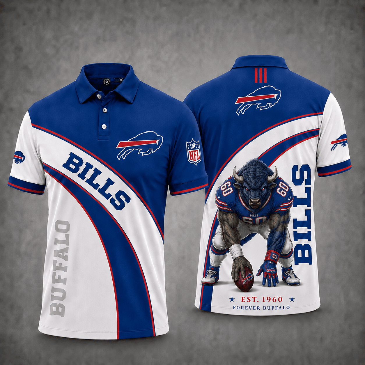 Buffalo Bills | Premium NFL Fierce Football Mascot Polo NY