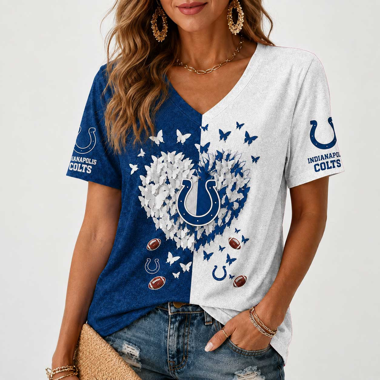 Indianapolis Colts | Premium NFL Butterfly Heart V-Neck TD