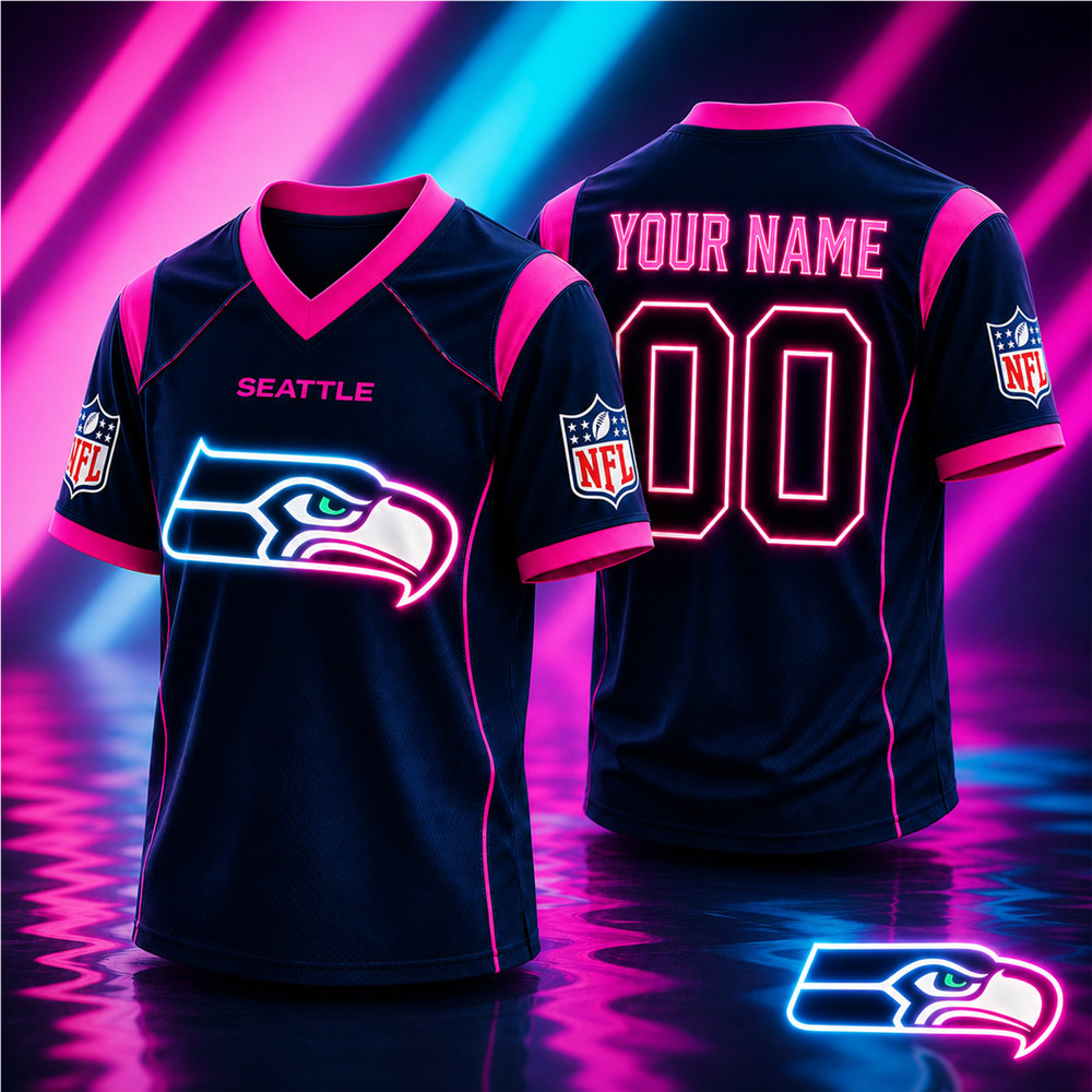 Seattle Seahawks | Premium NFL Electric Glow V-Neck Jersey NTH1