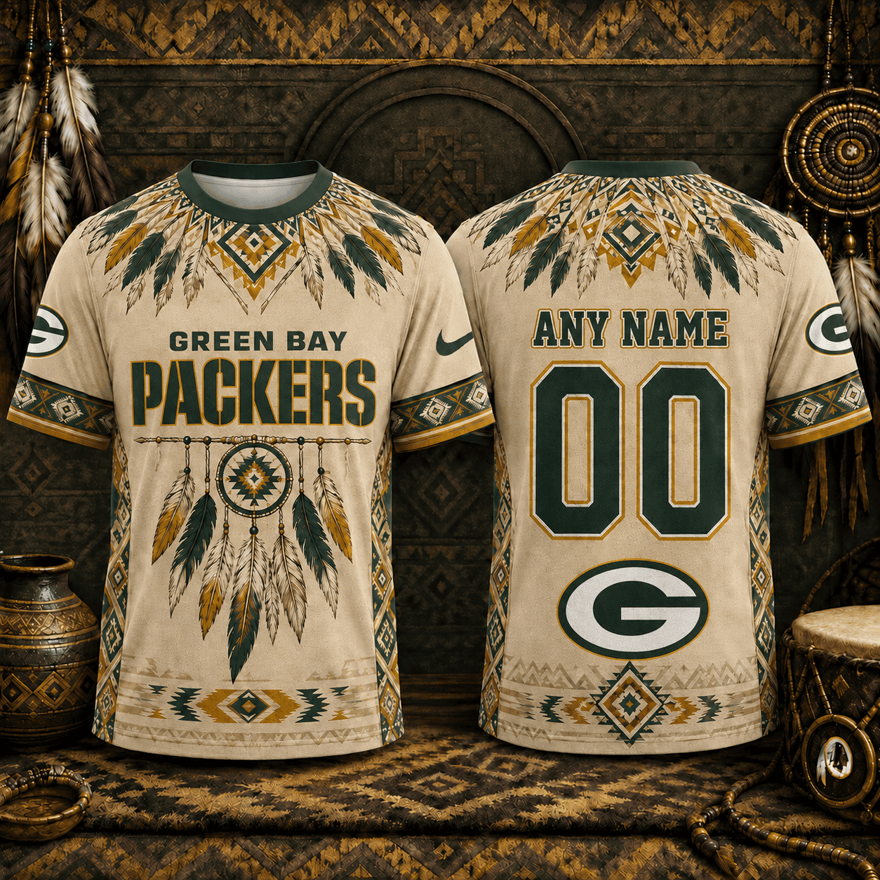 Green Bay Packers | Premium NFL Native American Heritage 3D Shirt NY
