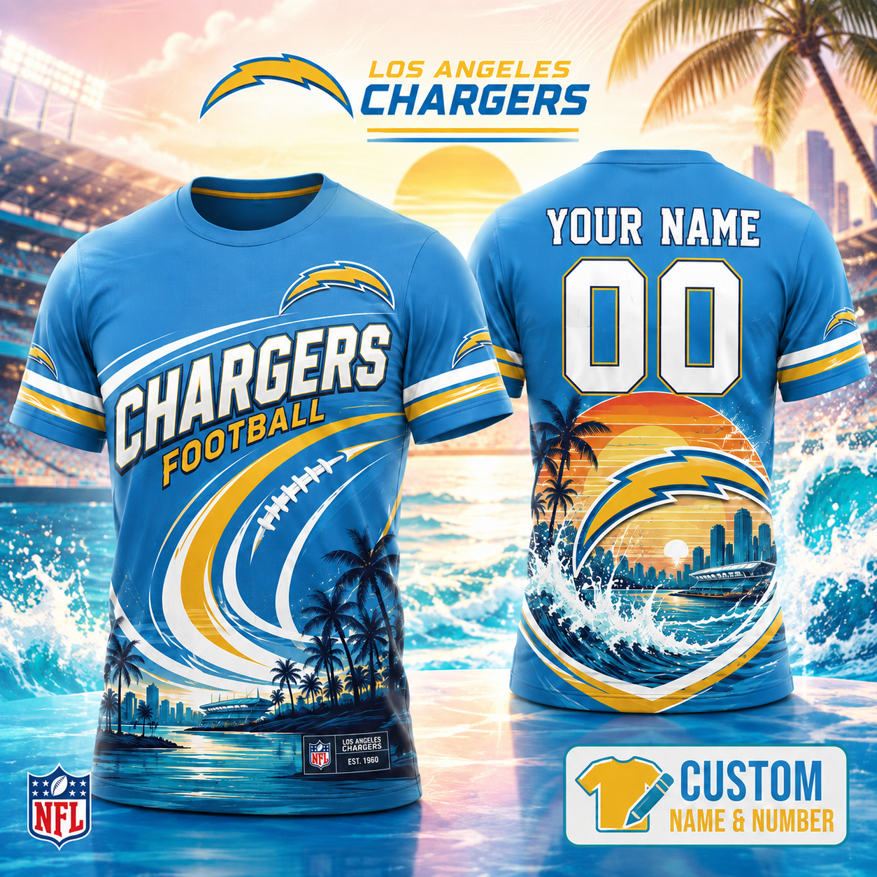 Los Angeles Chargers | Premium Personalized NFL 3D Shirt Custom For Fans NNK