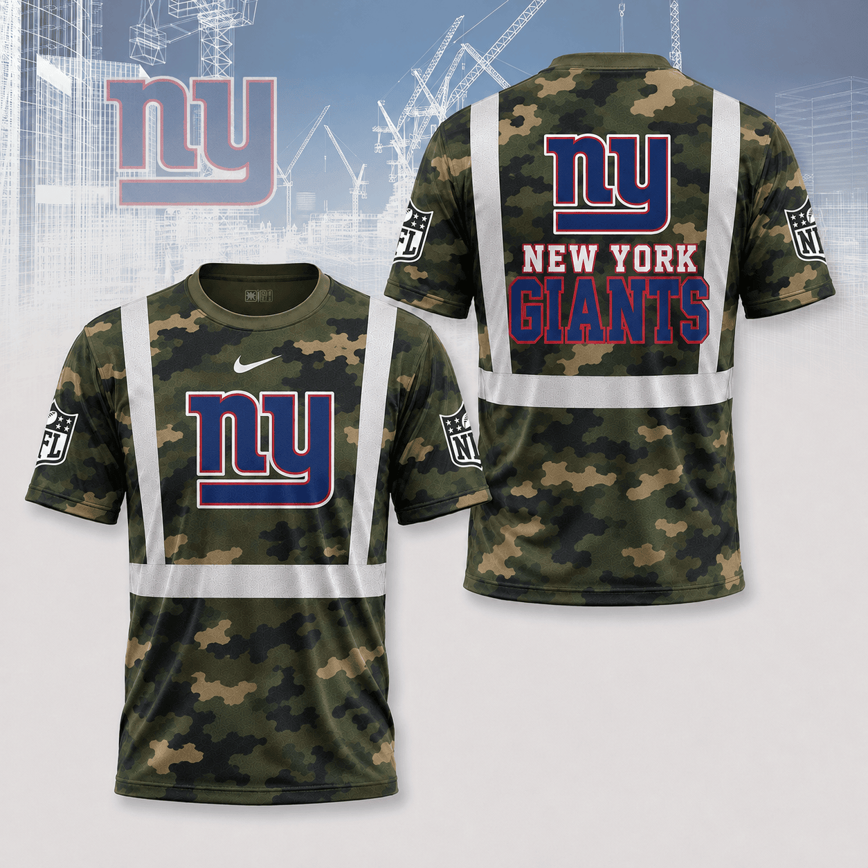 New York Giants | Premium NFL Army Camo Hi-Vis 3D Shirt NY