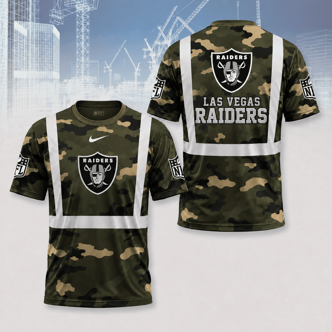 Las Vegas Raiders | Premium NFL Army Camo Hi-Vis 3D Shirt NY
