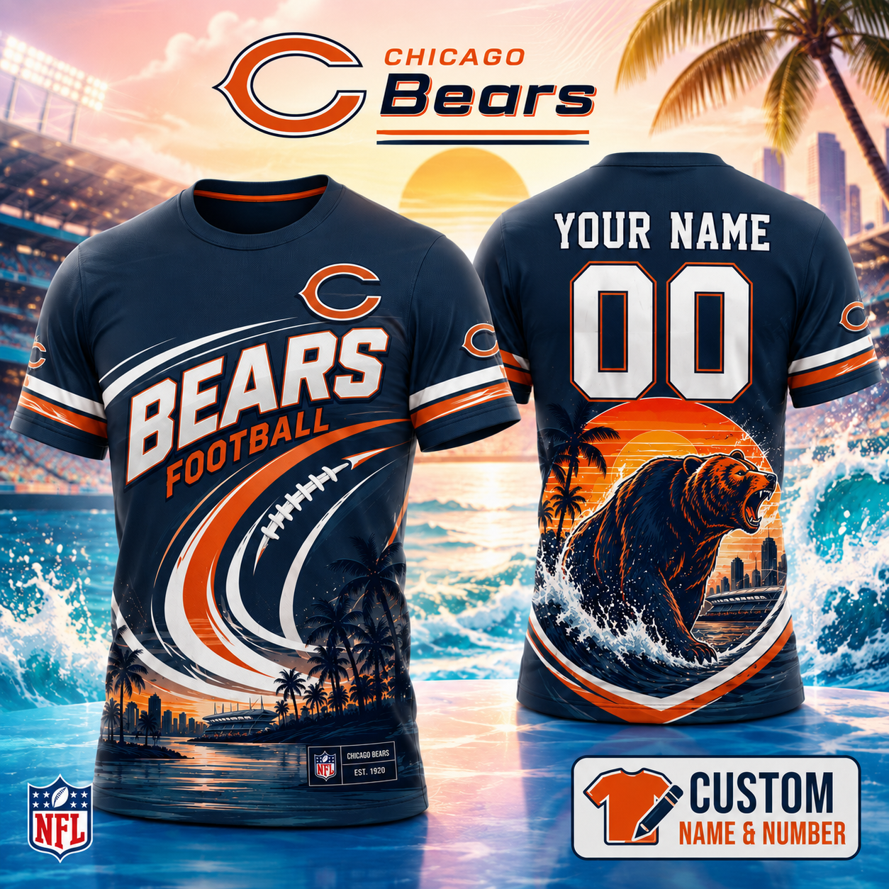 Chicago Bears | Premium Personalized NFL 3D Shirt Custom For Fans NNK