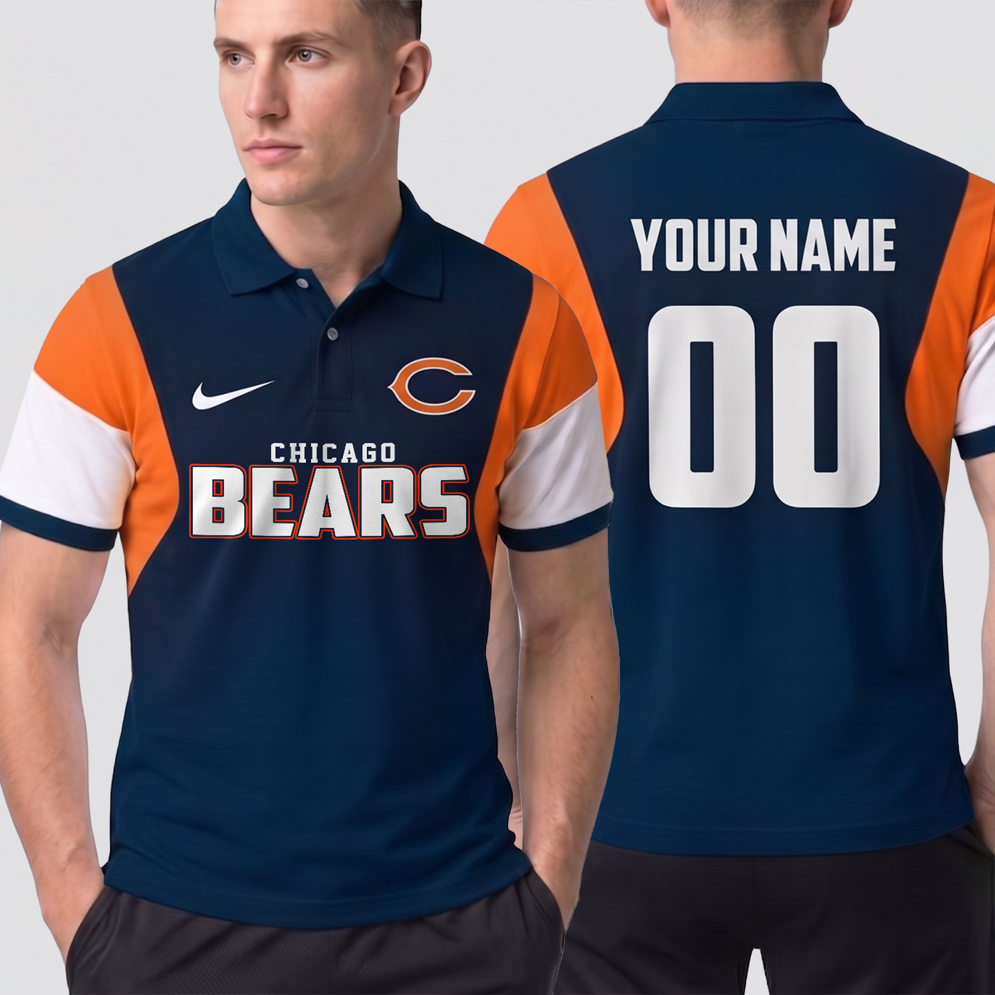 Chicago Bears | Premium NFL Own The Game Custom Number Polo NTH1