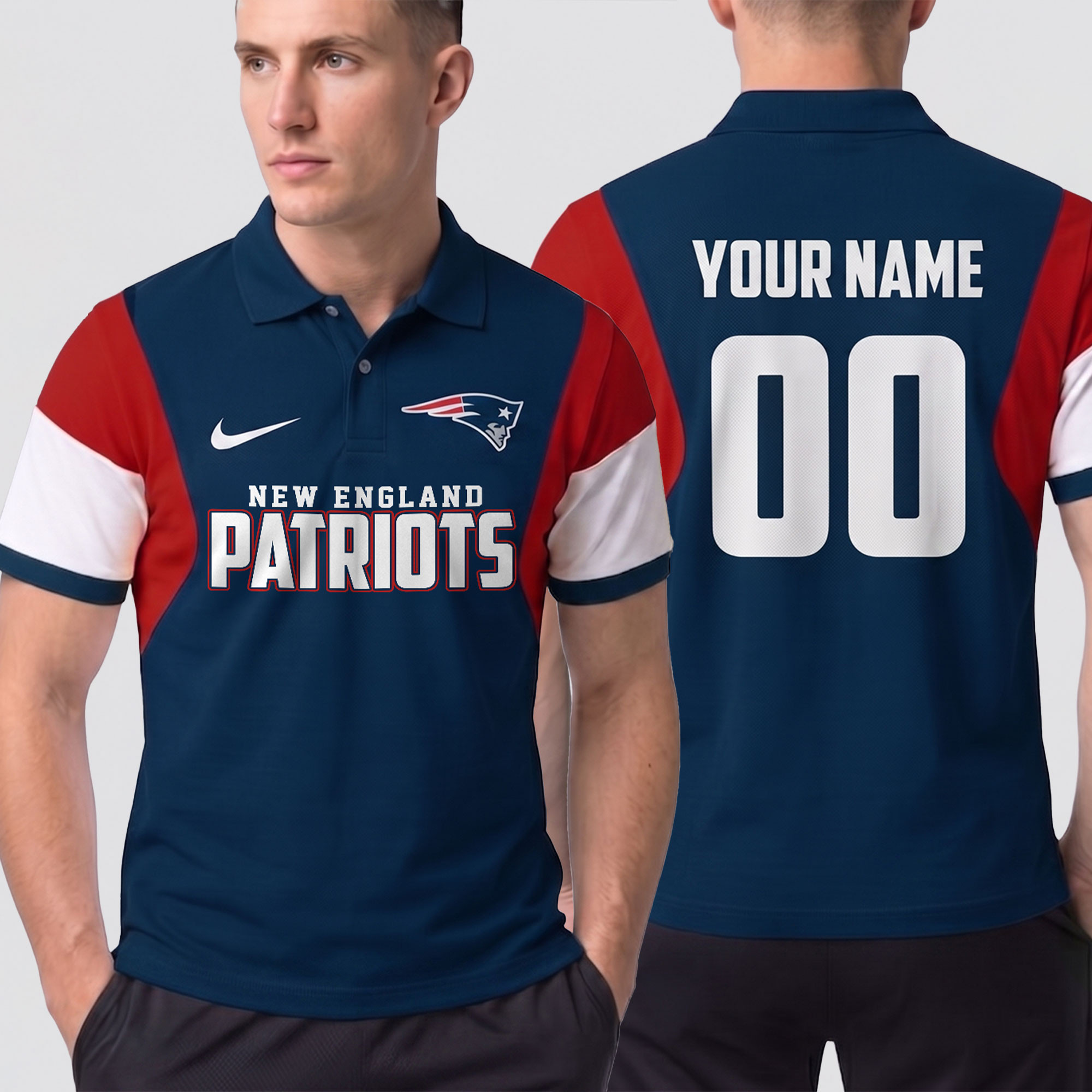 New England Patriots | Premium NFL Own The Game Custom Number Polo NTH1