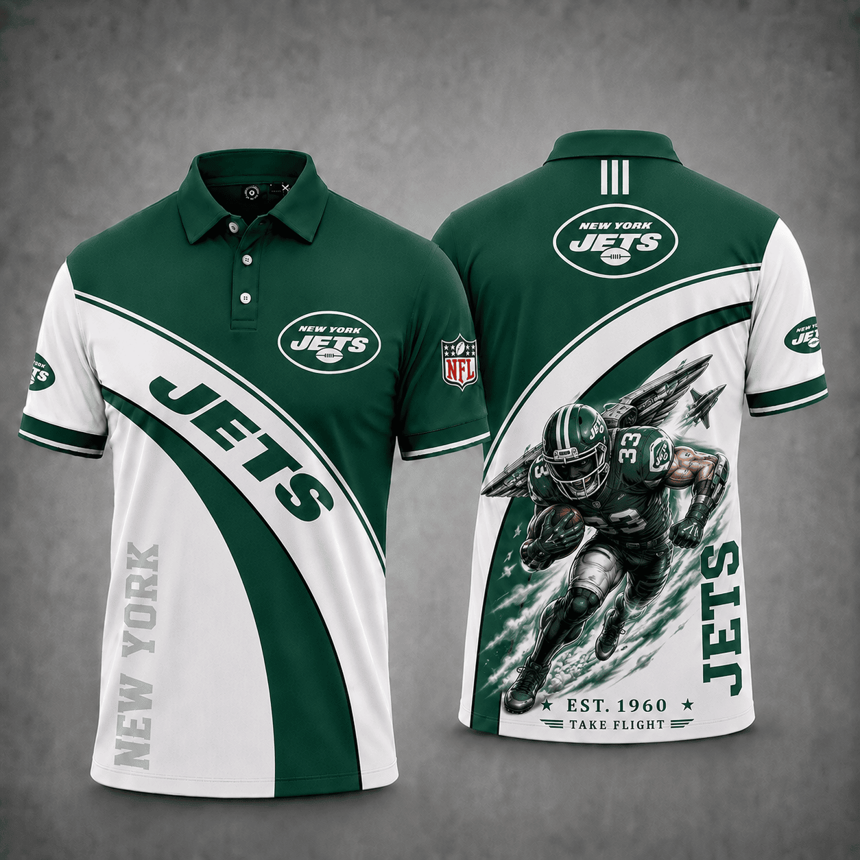 New York Jets | Premium NFL Fierce Football Mascot Polo NY