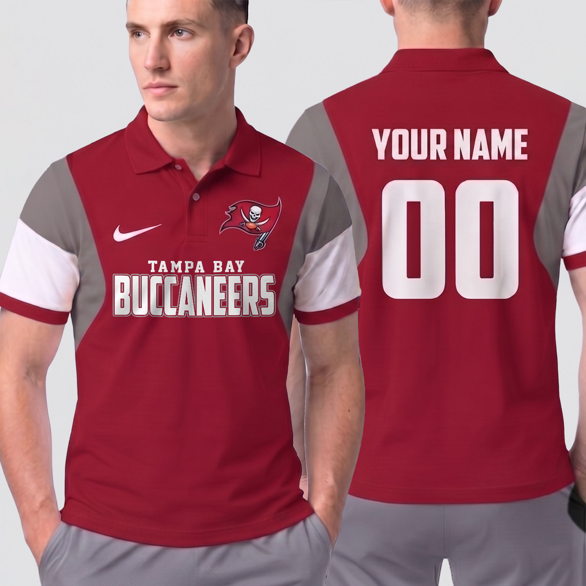 Tampa Bay Buccaneers | Premium NFL Own The Game Custom Number Polo NTH1
