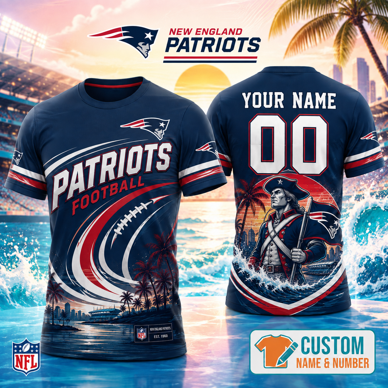 New England Patriots | Premium Personalized NFL 3D Shirt Custom For Fans NNK
