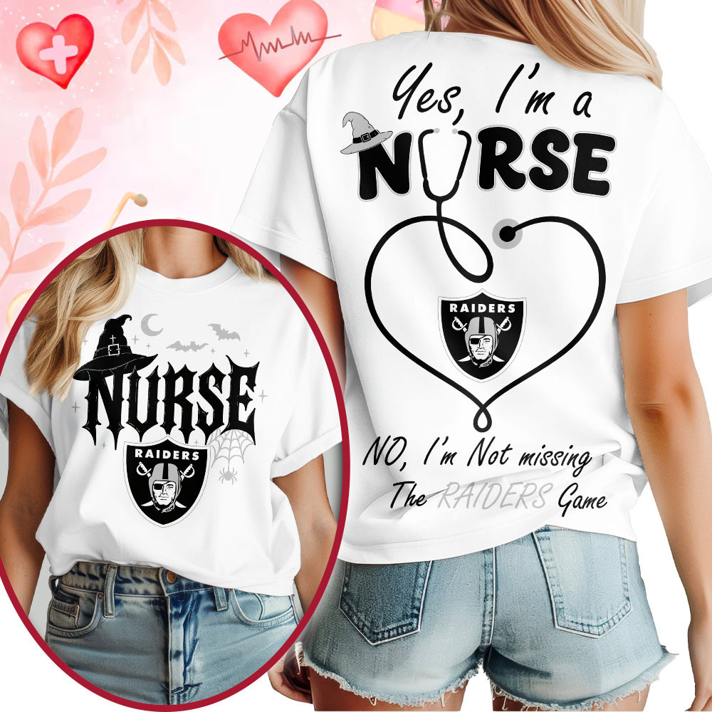 Las Vegas Raiders | Premium NFL Night Shift Never Misses Game Day Halloween Nurse 3D Shirt NTH1