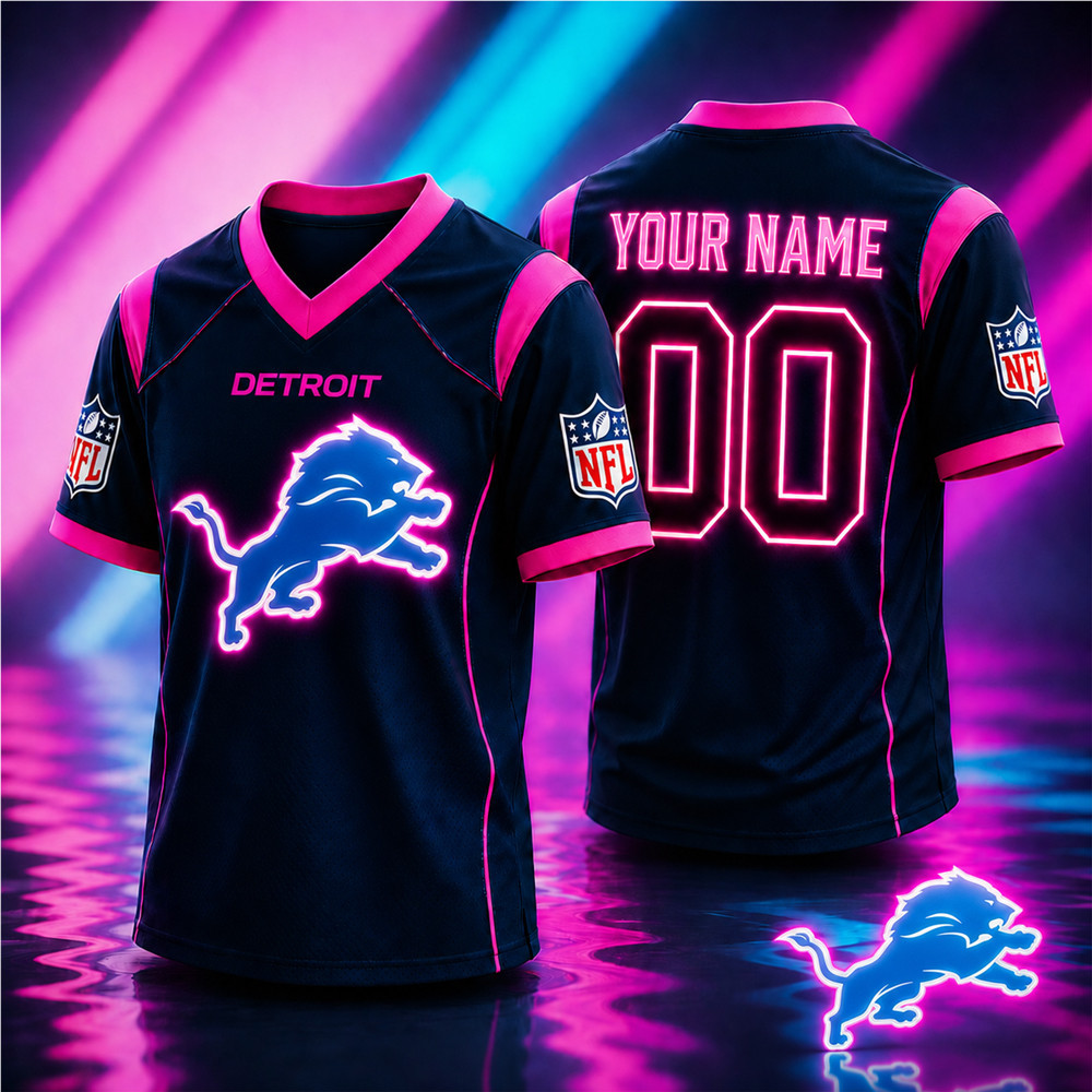 Detroit Lions | Premium NFL Electric Glow V-Neck Jersey NTH1
