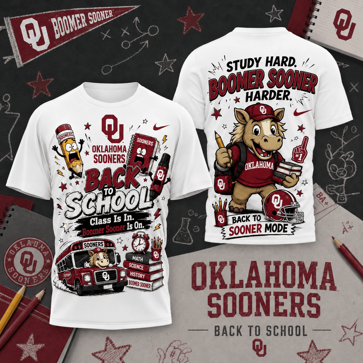 Oklahoma Sooners | Premium NCAA Back To School T-Shirt TD