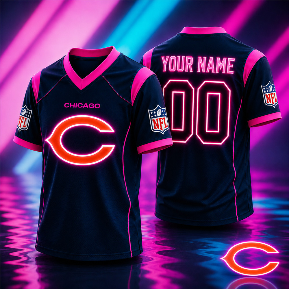 Chicago Bears | Premium NFL Electric Glow V-Neck Jersey NTH1
