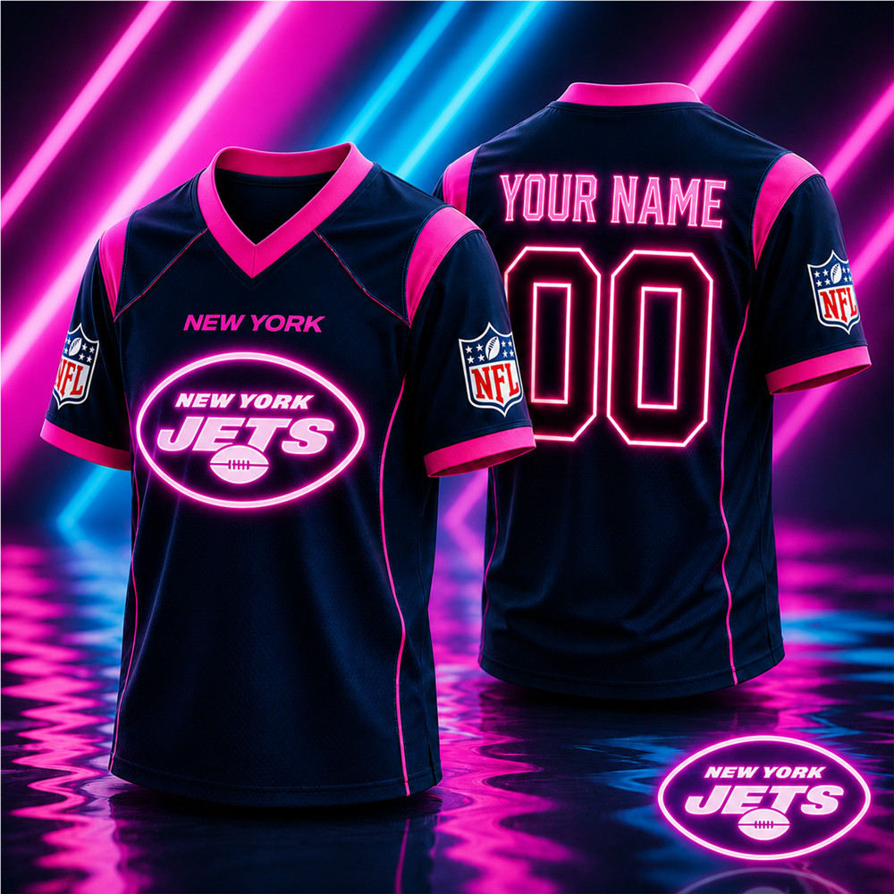 New York Jets | Premium NFL Electric Glow V-Neck Jersey NTH1