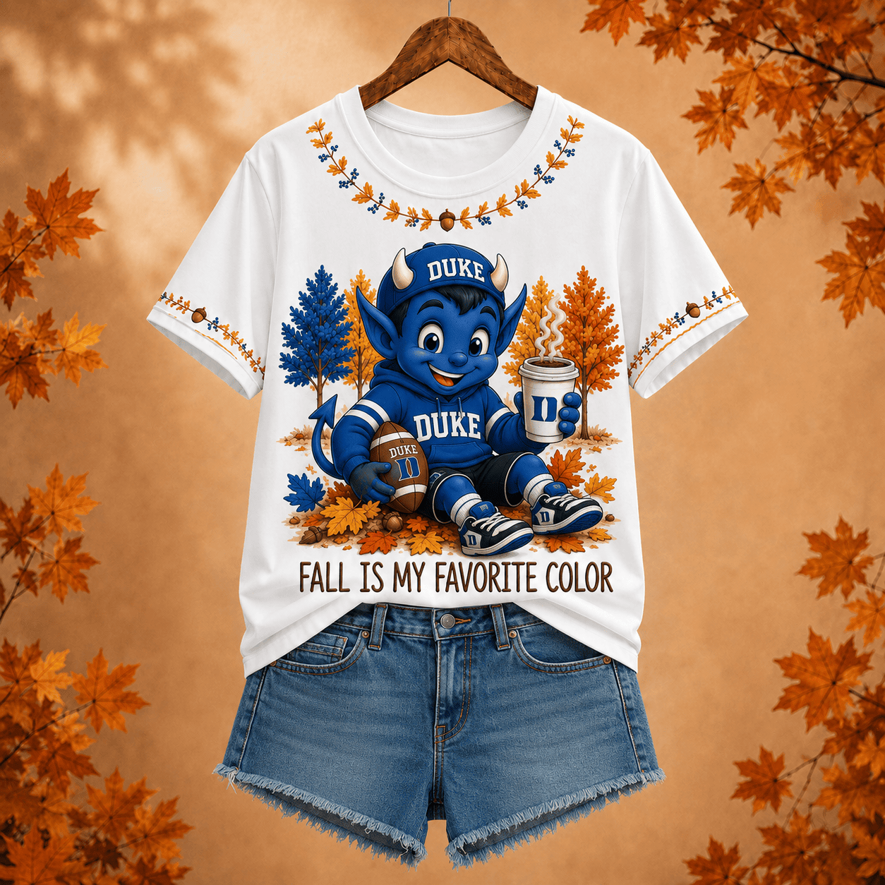 Duke Blue Devils | Premium NCAA Fall Football V-neck NY