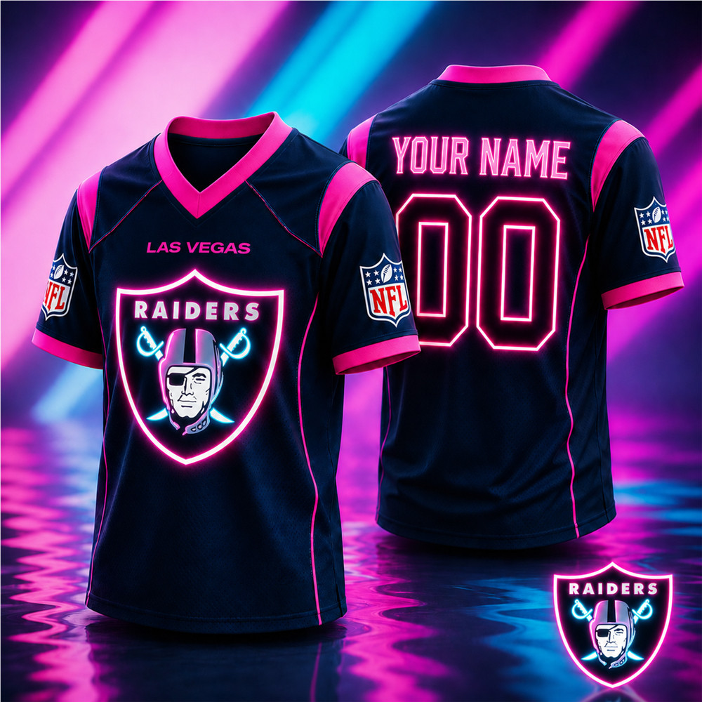 Las Vegas Raiders | Premium NFL Electric Glow V-Neck Jersey NTH1