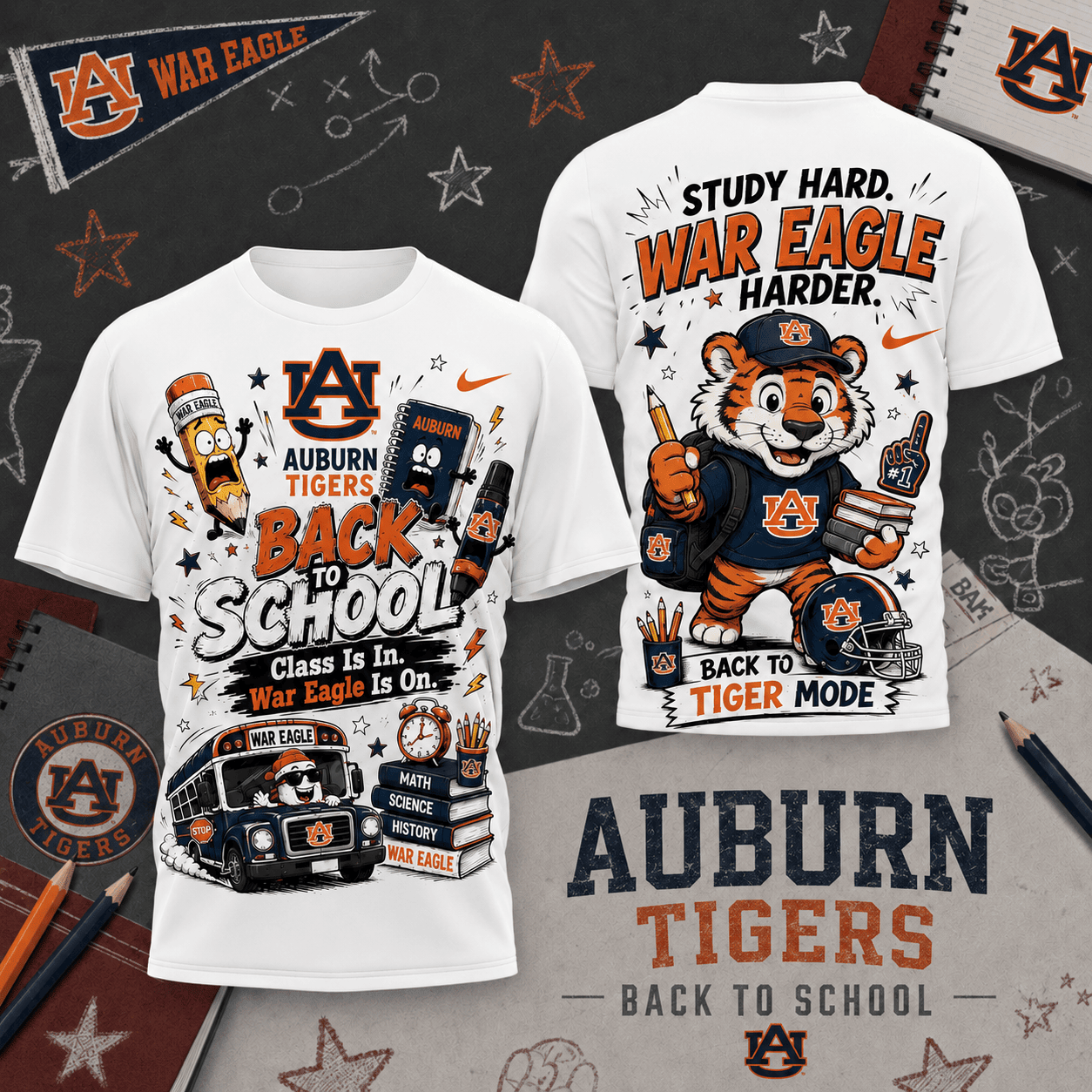 Auburn Tigers | Premium NCAA Back To School T-Shirt TD