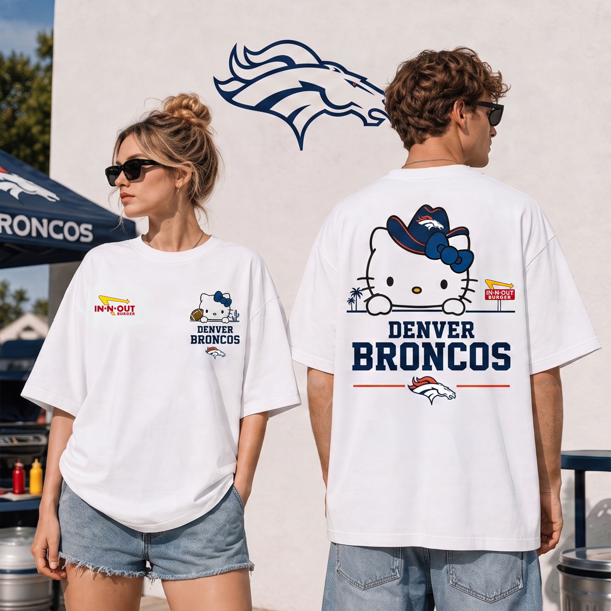 Denver Broncos | Premium NFL Kitty Burger Game Day 3D Shirt NTH1