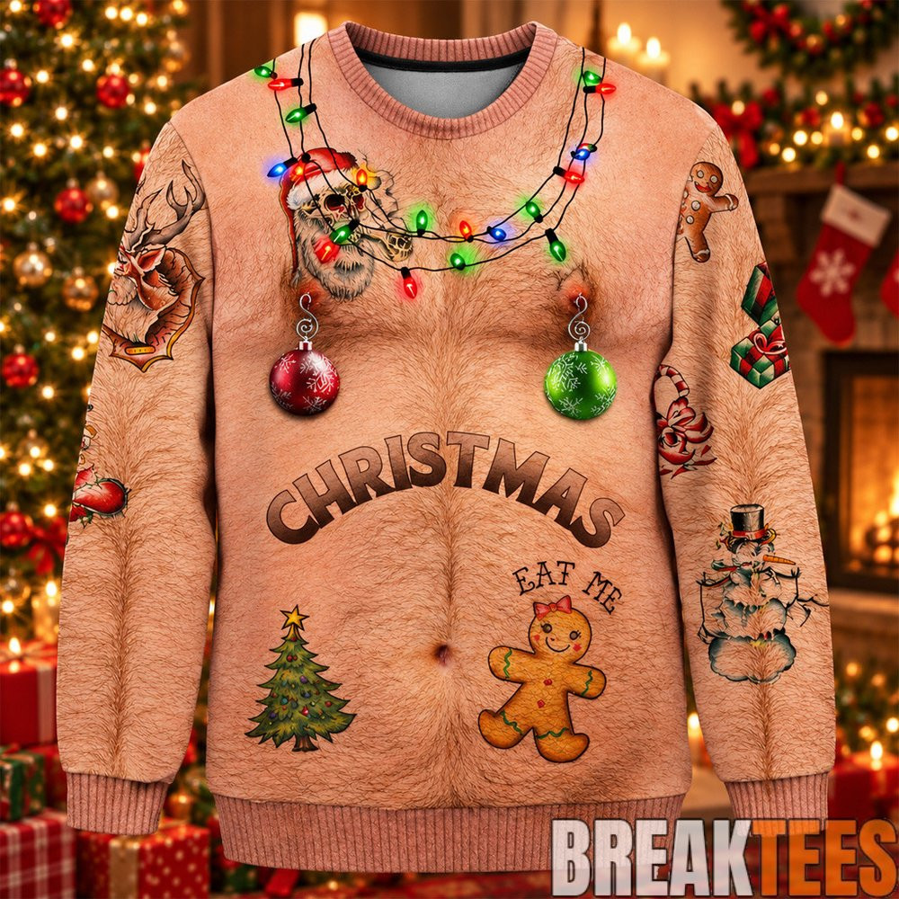 Funny Hairy Body Ugly Christmas Sweater 2026 for Christmas